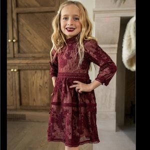 Ivy City Mini Verona Dress in Wine Size 4/5T